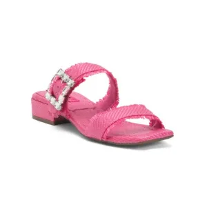 ANNE KLEIN Pink Raffia Lillie Sandals