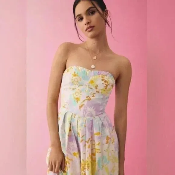 Anthropologie Maeve Sweetheart Corset Dress NWT M