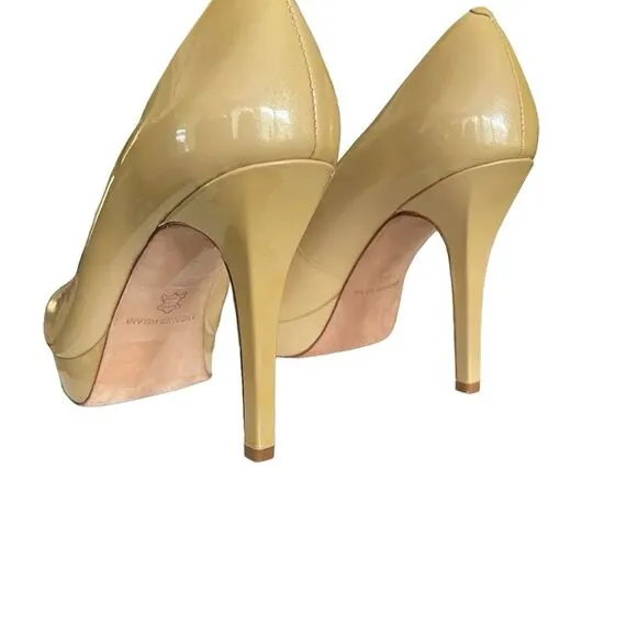 Antonio Melani Nude Platform Patent Leather Pumps Stiletto Heels Women's Size 8