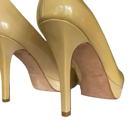 Antonio Melani Nude Platform Patent Leather Pumps Stiletto Heels Women's Size 8