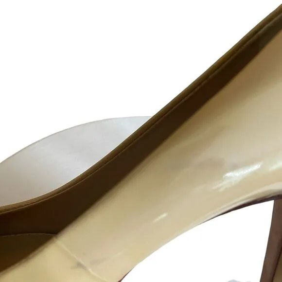 Antonio Melani Nude Platform Patent Leather Pumps Stiletto Heels Women's Size 8