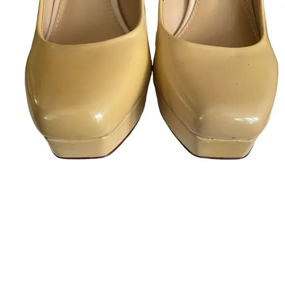 Antonio Melani Nude Platform Patent Leather Pumps Stiletto Heels Women's Size 8