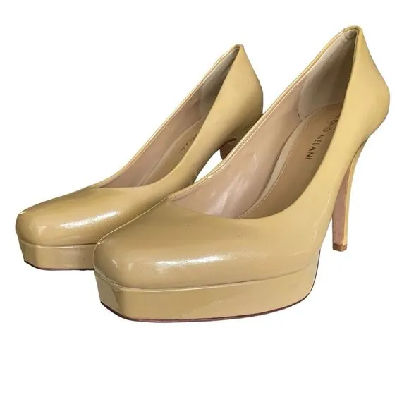 Antonio Melani Nude Platform Patent Leather Pumps Stiletto Heels Women's Size 8