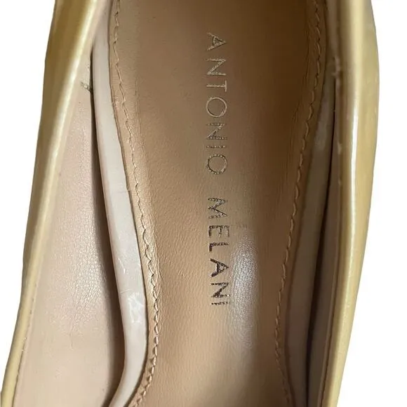 Antonio Melani Nude Platform Patent Leather Pumps Stiletto Heels Women's Size 8