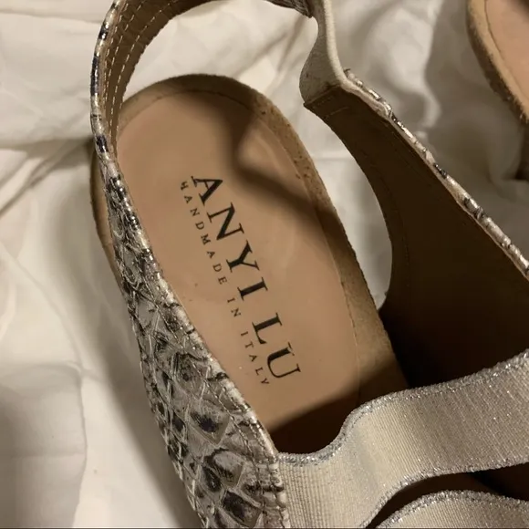 Anyi Lu Bridget cork snakeskin sandals
