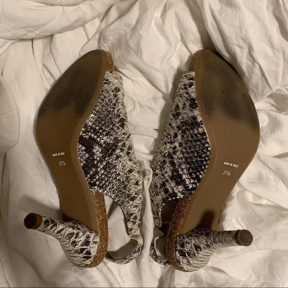 Anyi Lu Bridget cork snakeskin sandals