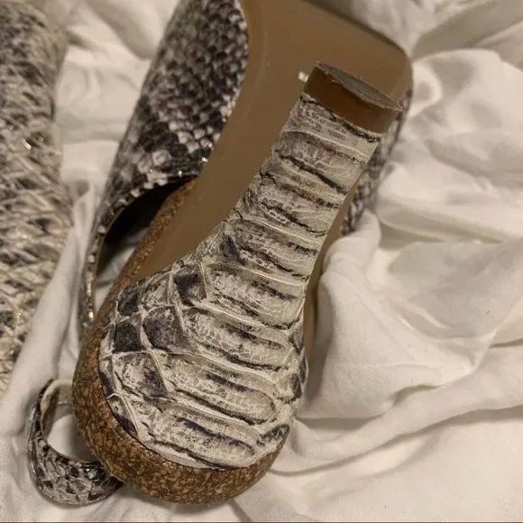 Anyi Lu Bridget cork snakeskin sandals