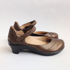 Aravon By New Balnce Borwn Metallic Leather Mary Jane Clogs Vintagecore