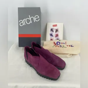 Arche Litote suede slip on‎ shoes, vintage, color Myrtille