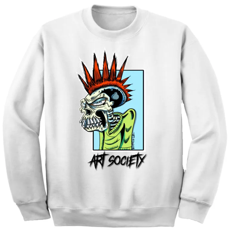 Art Society MISCREANT CREW SWEATSHIRT WHITE
