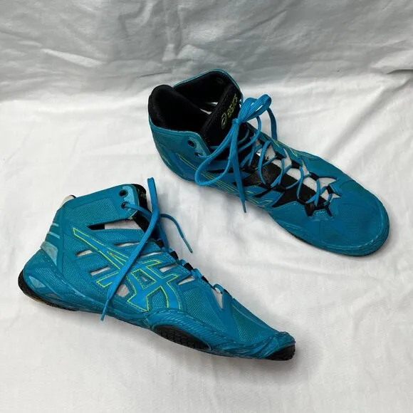 Asics Mens Omniflex-attack Wrestling Shoes Size 9.5 Blue/Black J4007