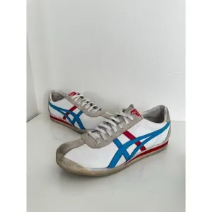 ASICS Onitsuka Tiger Vintage Corsair Leather Shoes Sneakers White Red Men's 11.5