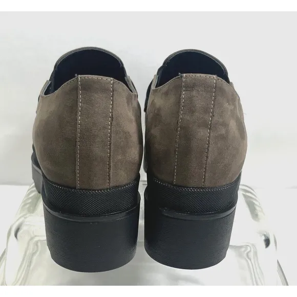 ATELIERS Womens Brown Suede Platform Lug Loafers Shoes 7- 7.5 US 38 EU