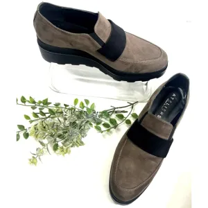 ATELIERS Womens Brown Suede Platform Lug Loafers Shoes 7- 7.5 US 38 EU