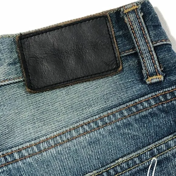 AW09 Original Fake KAWS Blue Denim Jeans Pants Size 2 US 30 Streetwear B32