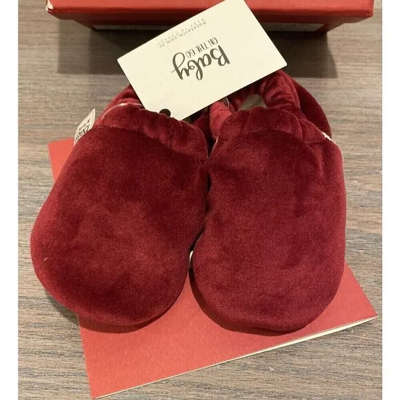 Baby On The Go First Steps Slip-On Moccasins Shoes Christmas gift red velvet 3.5