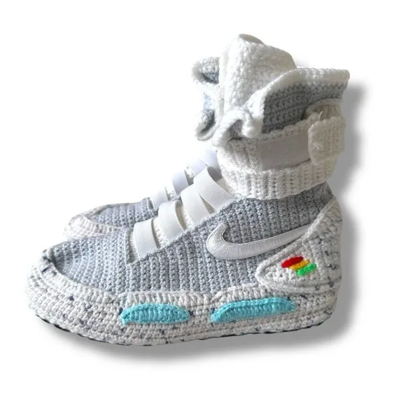 Back To The Future Air Mag Crochet Knitted Slippers Cosplay Marty McFly Shoes