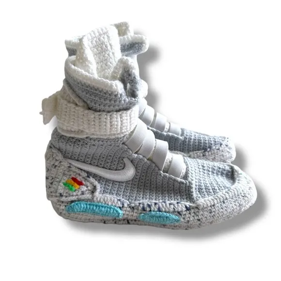 Back To The Future Air Mag Crochet Knitted Slippers Cosplay Marty McFly Shoes