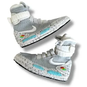 Back To The Future Air Mag Crochet Knitted Slippers Cosplay Marty McFly Shoes