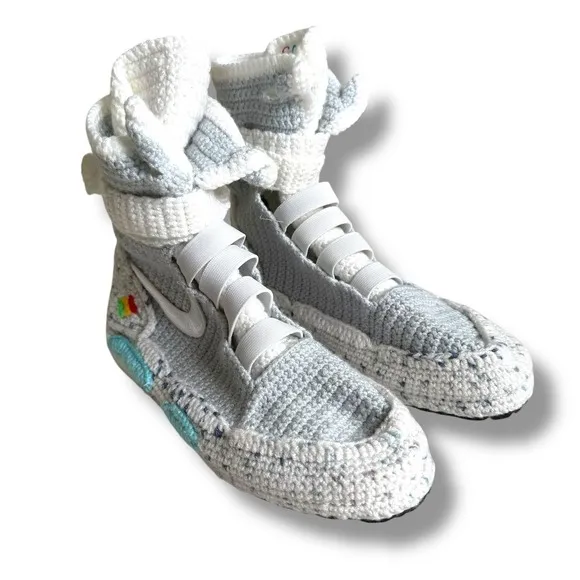 Back To The Future Air Mag Crochet Knitted Slippers Cosplay Marty McFly Shoes