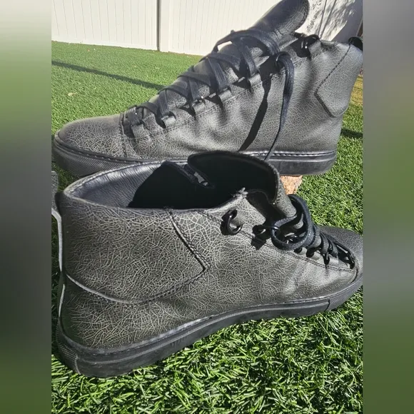 Balenciaga Arena High Top Black Sneakers Men Size US 13 EU 46 Shoes RARE