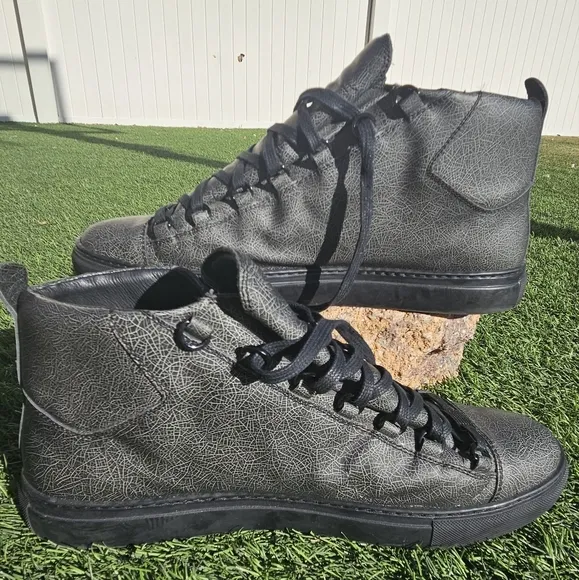 Balenciaga Arena High Top Black Sneakers Men Size US 13 EU 46 Shoes RARE
