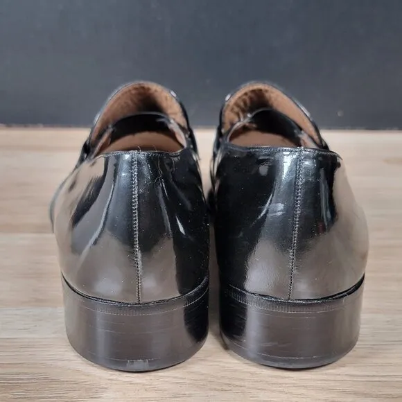 Bally Loafers Mens Size 8.5 M Patent Leather Round Toe Shoes Made in France