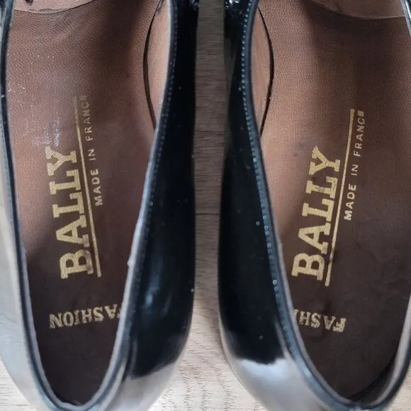 Bally Loafers Mens Size 8.5 M Patent Leather Round Toe Shoes Made in France