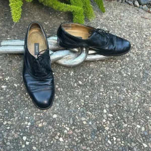 Bally Men's Peer 2 Vintage Black Italian Made Lace Up Oxford Shoes Size 9.5