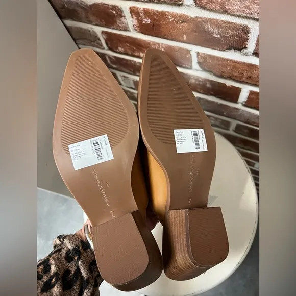Banana Republic Professionals Career Leather Block Heeled Mules Shoes 7.5