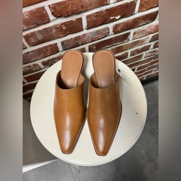 Banana Republic Professionals Career Leather Block Heeled Mules Shoes 7.5