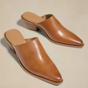Banana Republic Professionals Career Leather Block Heeled Mules Shoes 7.5