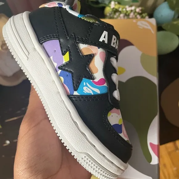 Bape Black Sneakers with Classic Silhouette