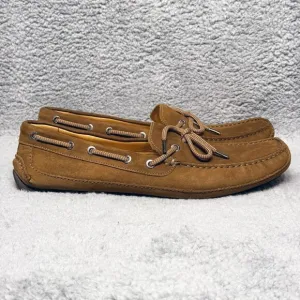 Bass Tuscany Mens Size 12 Slip On Driving Shoes Loafers Brown Leather Moc Toe