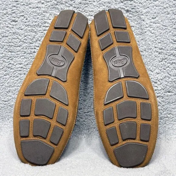 Bass Tuscany Mens Size 12 Slip On Driving Shoes Loafers Brown Leather Moc Toe