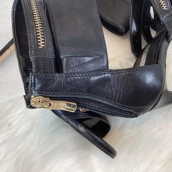 BCBG GENERATION CASEY LEATHER ANKLE STRAP STILETTOS SZ 6.5