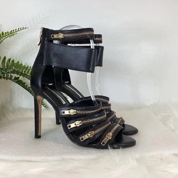 BCBG GENERATION CASEY LEATHER ANKLE STRAP STILETTOS SZ 6.5