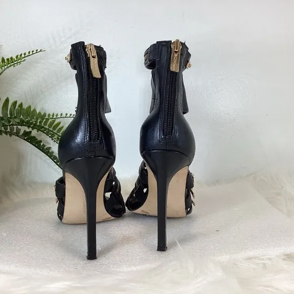 BCBG GENERATION CASEY LEATHER ANKLE STRAP STILETTOS SZ 6.5