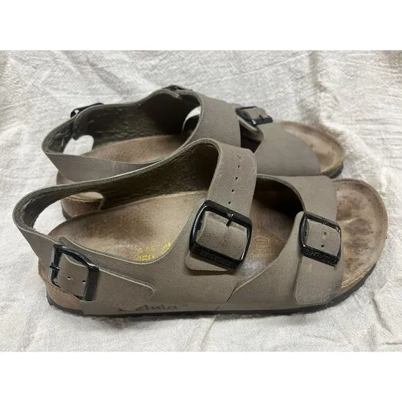 Betula by Birkenstock Milano Gray Sandals Slingback 3 Straps Size 39