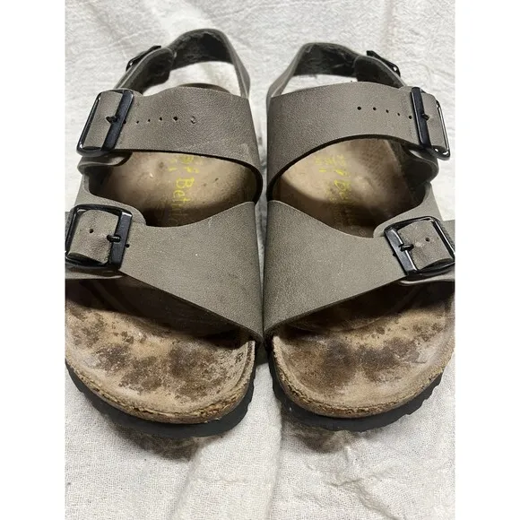 Betula by Birkenstock Milano Gray Sandals Slingback 3 Straps Size 39