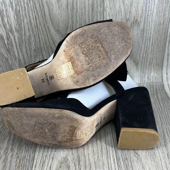 Bill Blass Carmen Knotted Suede Chunky-Heel Sandals