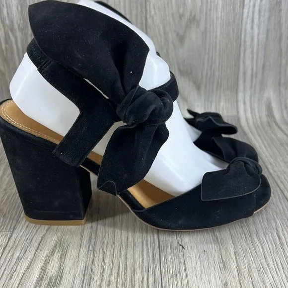 Bill Blass Carmen Knotted Suede Chunky-Heel Sandals