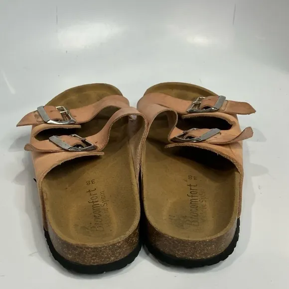 Biocomfort 2 strap sandals peach leather straps size 38