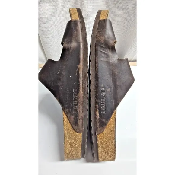 Birkensocks Arizona sandals dark brown men 45/M 12 double straps oiled leather