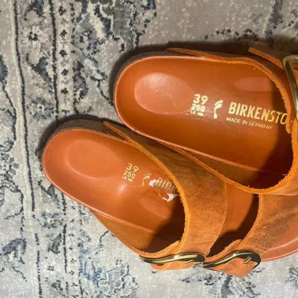 BIRKENSTOCK Arizona Big Buckle Nubuck Orange Sandals