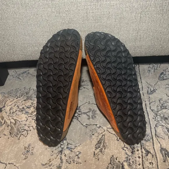 BIRKENSTOCK Arizona Big Buckle Nubuck Orange Sandals