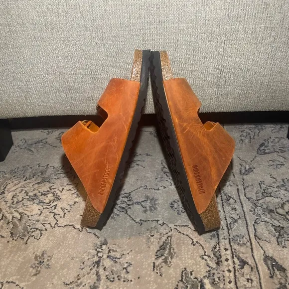 BIRKENSTOCK Arizona Big Buckle Nubuck Orange Sandals