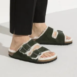 Birkenstock × Arizona Shearling Suede Sandals
