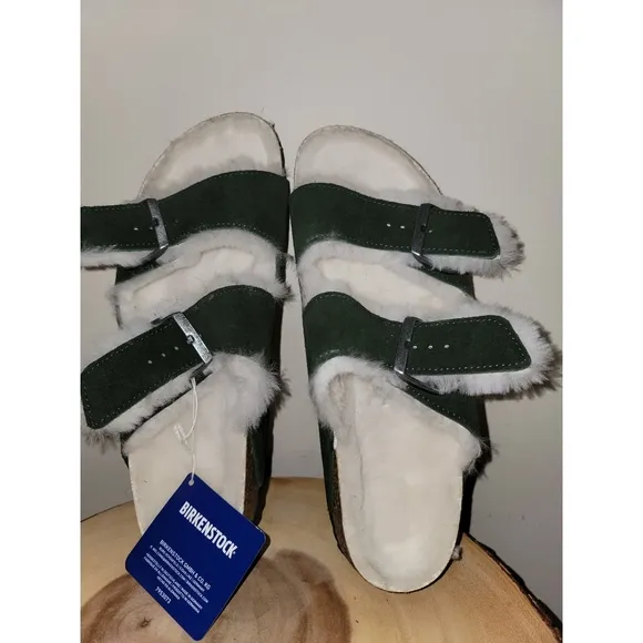 Birkenstock × Arizona Shearling Suede Sandals