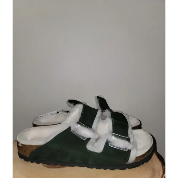 Birkenstock × Arizona Shearling Suede Sandals